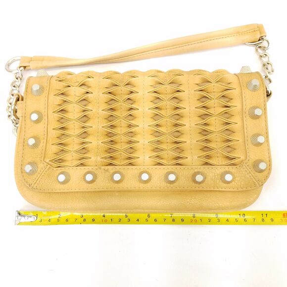 Izzy And Ali Cross Body Clutch Purse Vegan Leather Woven Studded Messenger Bag - Picture 7 of 9